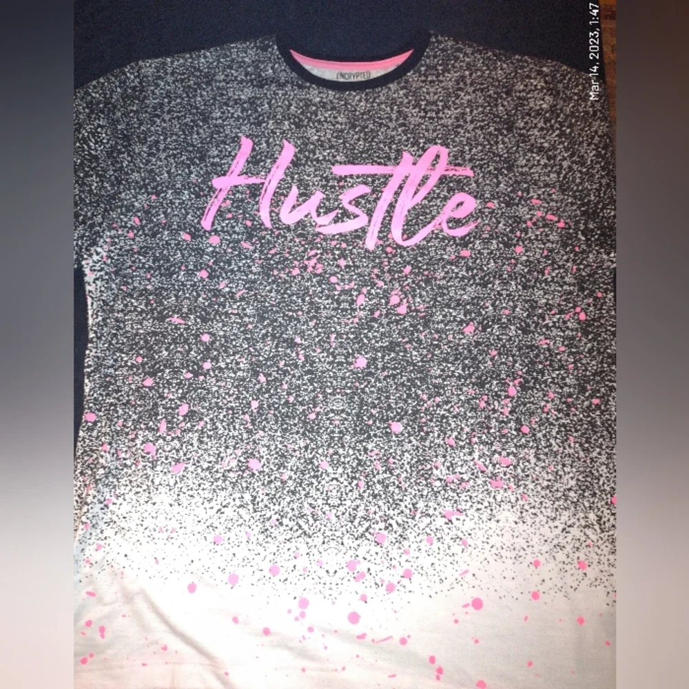 Encrypted NYC Hustler T Shirt Men's Big And Tall paint splatter graphic tee 5xl - Picture 3 of 5